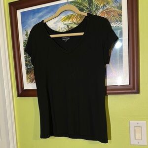Tahari Black V-Neck Women's Top